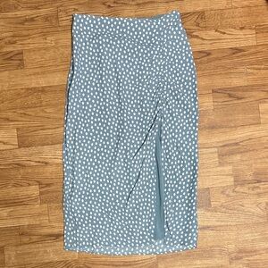 Abercrombie & Fitch Blue Polka Dot Midi Skirt